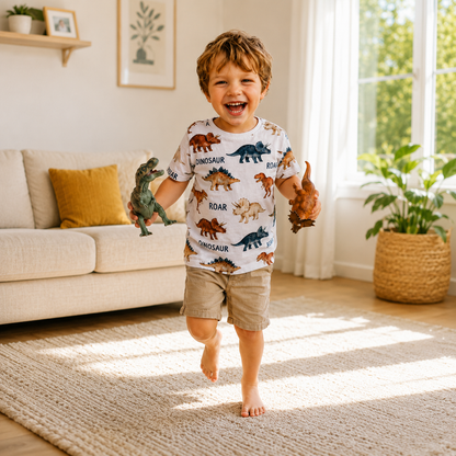 T-shirt dinosaure enfant avec motif T-Rex exclusif Tidookids