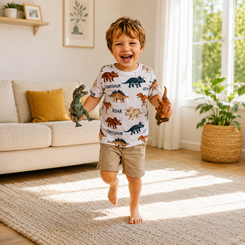 T-shirt dinosaure enfant avec motif T-Rex exclusif Tidookids