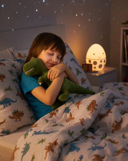 Doudou dinosaure Léo pour rassurer l'enfant au coucher