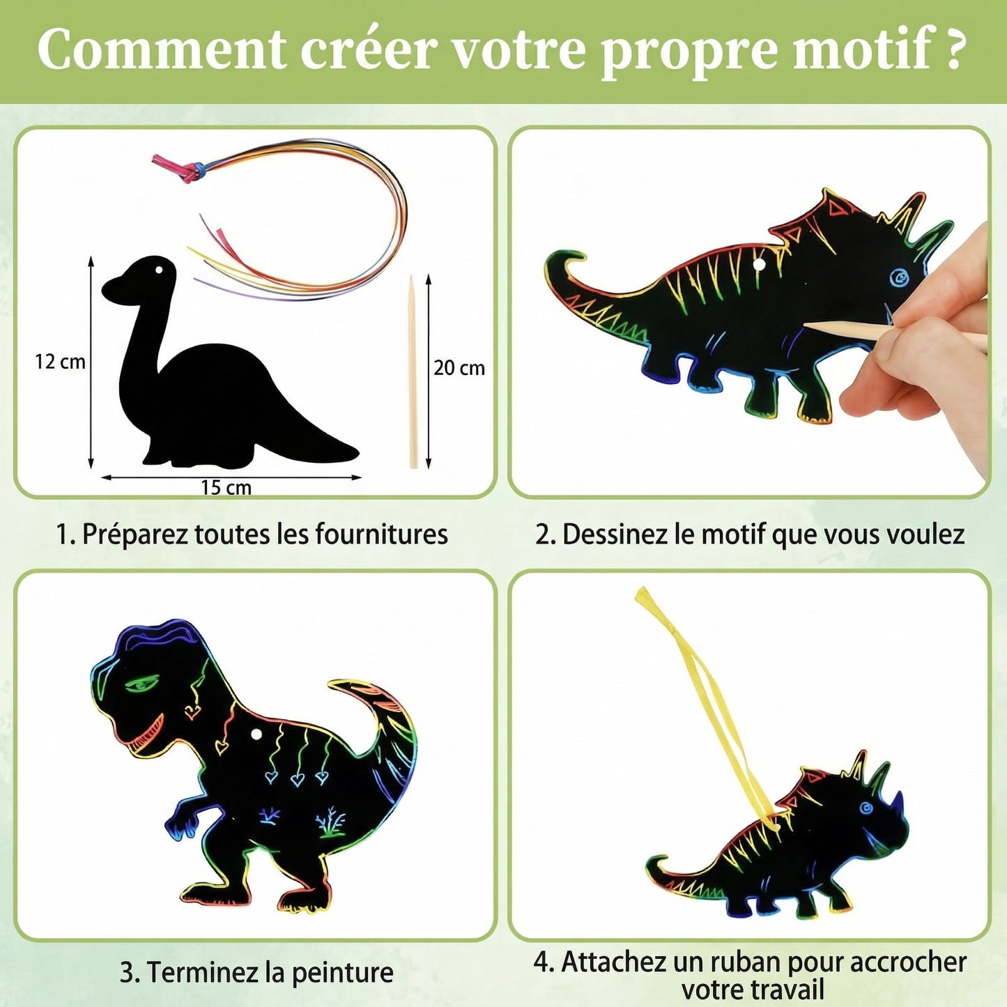 Kit Créations Dinosaures magiques Arc-en-Ciel